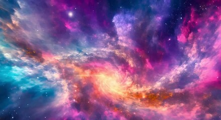 Wall Mural - vibrant cosmic nebula. colorful and star-filled sky, ideal for themes of universe, mystery, and expl