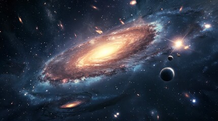 amazing spiral galaxy in our universe