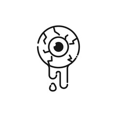 Poster - Bloody Eye Ball Line Icon - Halloween Elements Icon Vector Illustration.