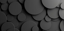 Subtle Grey Overlapping Circles On Matte Black Background