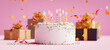 birthday cake celebration concepts backgrounds. 3d rendering