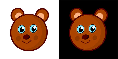 Poster - bear cute face vector