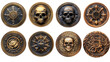 Set of Gold Coins with Monster and Skull Designs