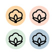 Cotton icon. Designation of clothing material. Symbol of online store or fabric. Cotton material, fabric composition.
