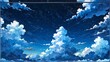 night sky with clouds landscape cartoon anime from Generative AI