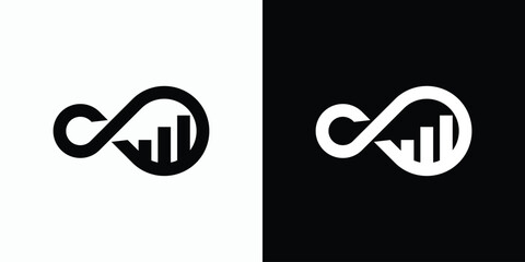Poster - investment vector logo design statistics and infinity emblem with modern, simple, clean and abstract