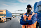 Fototapeta  - The Dedicated Transporter: Portrait of a Professional Truck Driver