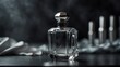 silver perfume bottle on fantasy background from Generative AI