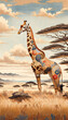 日本画（Japanese painting）／キリン（giraffe）
