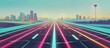 A mesmerizing blend of pink and green holographic lights illuminating the highway of tomorrow 🌈🛣️ A futuristic road trip in vibrant hues! #HolographicHighwayElegance