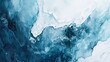 Watercolor, Glacial crevasse, close up, overhead view, deep blue ice 