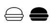 Hamburger icon vector isolated on white background. Burger and hamburger icon. Fast food vector icon