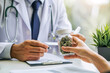 Person receiving medicinal cannabis prescribed by a doctor. Close up image