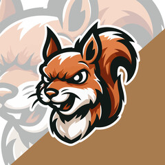Canvas Print - angry squirrel mascot logo vector illustration