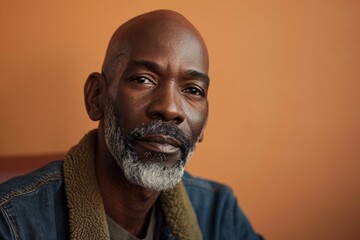 Wall Mural - Portrait of a handsome mature African man with a beard and mustache.