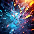 Abstract colorful crystal background created with generative AI technology Holographic background with glass shards Rainbow reflexes in pink and purple color  Abstract trendy pattern design.