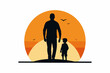 sunset t-shirt design father's day vector illustration 