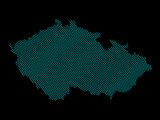 Fototapeta Przestrzenne - A sketching style of the map Czech Republic. An abstract image for a geographical design template. Image isolated on black background.