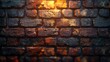 Warm glow on a textured brick wall, evoking a cozy, rustic ambiance AI Generative.
