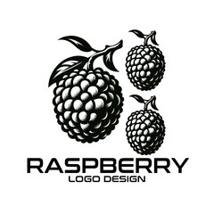 Wall Mural - Raspberry Vector Logo Design