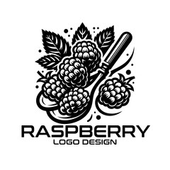 Wall Mural - Raspberry Vector Logo Design