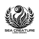 Fototapeta Dinusie - Sea Creature Vector Logo Design