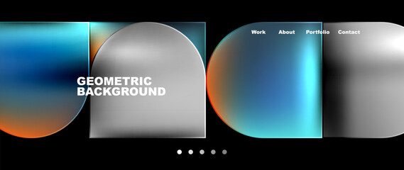 Poster - A cosmic design featuring circles and squares on a black background, perfect for automotive lighting or electronic device displays. Its a modern twist on geometric shapes
