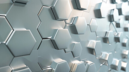 Poster - A silver wall with a pattern of squares