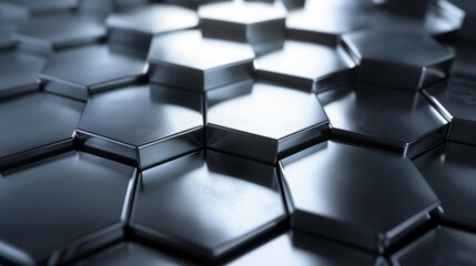 Poster - A wall made of many small cubes in a gray color
