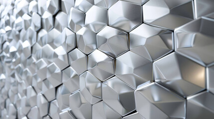 Poster - A wall made of many small cubes in a gray color