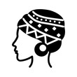 Vector solid black icon for African queen