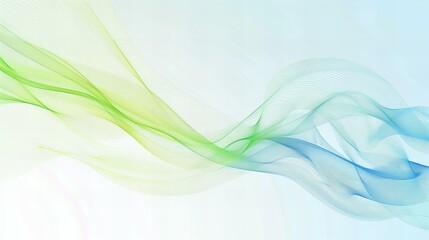 Wall Mural - Sleek telecommunication art for business cards with minimalistic pattern design in white, green, and blue.