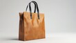 Craft a realistic 3D visualization of an isolated shopping bag tailored for fashion and clothing, with a clean white background