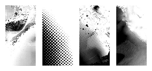 Wall Mural - Set of halftone grunge on isolated background. 