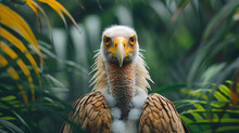 Close Up Portrait Of Egyptian Vulture In Nature