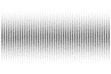 Poster - Dotted vector pattern. Halftone digital border. Circle and point grid. Audio music frequency graphic wave. Pixel equalizer modern background.