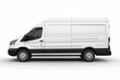 © Aditya - Delivery van side view isolated on a white background. Side view of a modern cargo short-base minibus. . photo on white isolated background