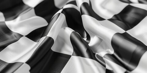 close up waving chequered flag background