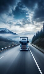 Wall Mural - Truck on the road, transportation concept