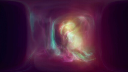 Poster - Multicolored energy magic waves and lines of liquid plasma smoke particles futuristic . Abstract background
