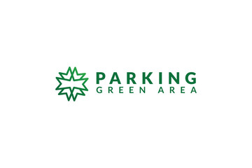 Wall Mural - green traffic sign logo vector design template for parking green area. modern eco green parking area iconic logo design vector illustration for business, branding and company