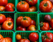 Market-Ready, Fresh Red Tomatoes in Baskets