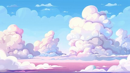 Wall Mural - landscape with clouds.