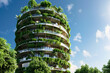 Sustainable Urban Living: Circular High-Rise Encased in Lush Foliage