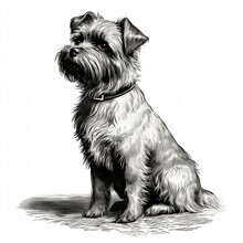 Engraving Dog Illustration, Vintage Style