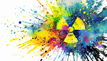 Wall Mural - Vibrant ionizing radiation symbol