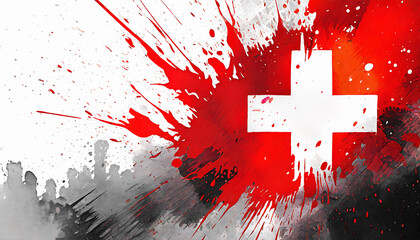 Sticker - Vibrant flag of Switzerland