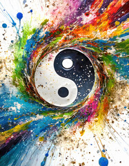 Wall Mural - Vivid yin and yang