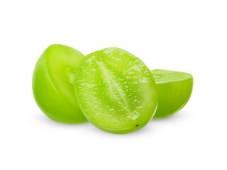 Wall Mural - Jelly green grape isolated on white background