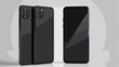 New version of black slim realistic smartphone modern